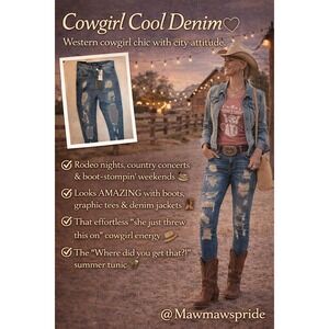 RODEO NIGHTS COUNTRY ROADS NWT Fashion Nova Distressed Jeans Medium